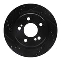 R1 92-95 Mercedes-Benz E420 Rear Left Drilled & Slotted Black Brake Rotor