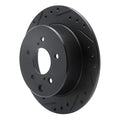 R1 90-96 Infiniti Q45 Rear Left Drilled & Slotted Black Brake Rotor