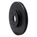 R1 13-20 Ford Special SERVICE POLICE Sedan Front Left Drilled & Slotted Black Brake Rotor