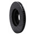 R1 13-20 Ford Special SERVICE POLICE Sedan Front Left Drilled & Slotted Black Brake Rotor