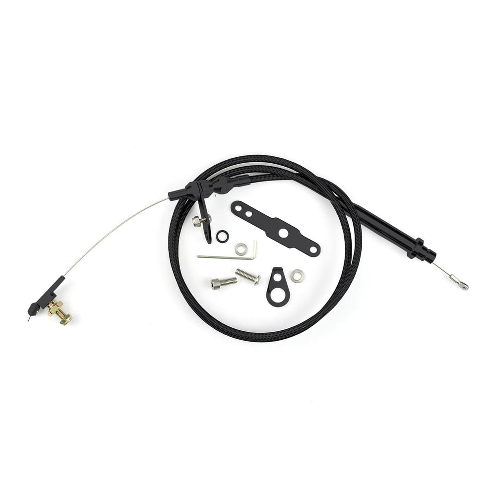 42IN HITECH BLACK STAINLESS HOUSING TH200 BLOWER DRIVE KICKDOWN CABLE W/ BLACK