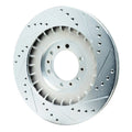 R1 98-04 Mitsubishi Montero Front Left Drilled & Slotted Silver Brake Rotor