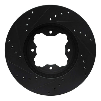 R1 91-97 Acura CL Front Right Drilled & Slotted Black Brake Rotor