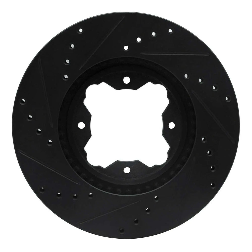 R1 91-97 Acura CL Front Right Drilled & Slotted Black Brake Rotor