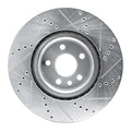 R1 Concepts Brake Rotor Drilled and Slotted Silver Fits Land Rover