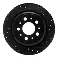 R1 99-00 Volvo V70 Rear Left Drilled & Slotted Black Brake Rotor