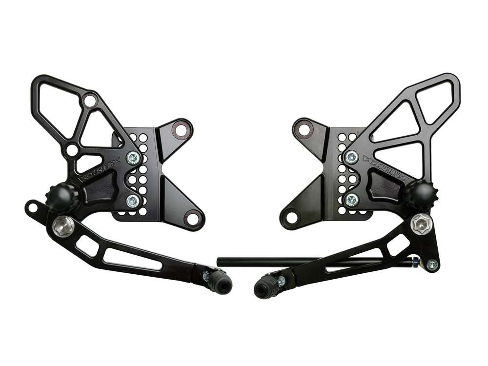Vortex Racing 09-12 Kawasaki ZX600 Ninja ZX-6R Adjustable Rearsets- Black