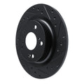 R1 17-25 Acura Integra Rear Right Drilled & Slotted Black Brake Rotor