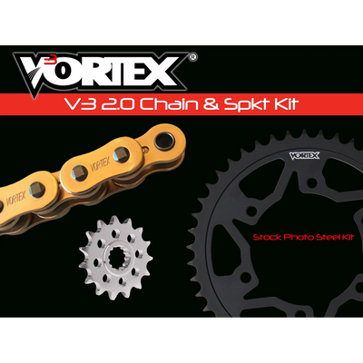 Vortex Racing V3 2.0 Chain and Sprocket Kit 3523-16,251S-43,G530SX3-108- Gold