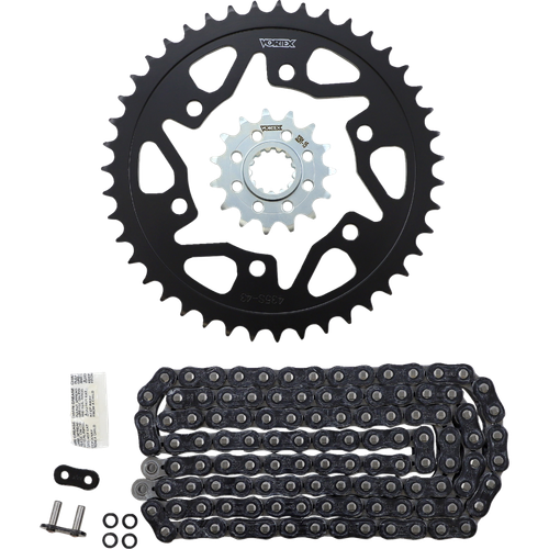 Vortex Racing V3 2.0 Chain and Sprocket Kit 3291-15,435S-43,520RX3-114- Black