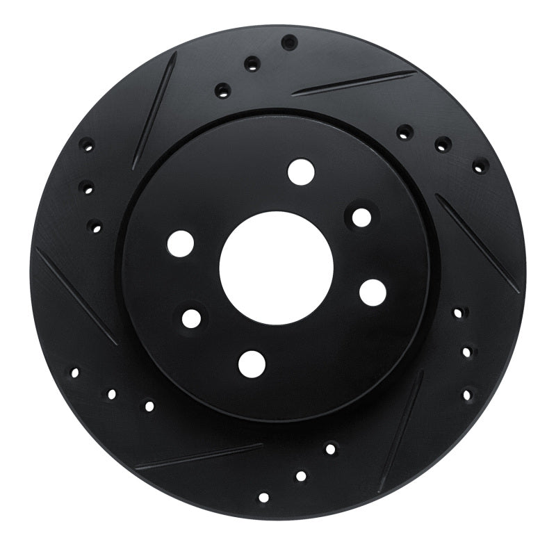 R1 01-03 Kia Spectra Front Left Drilled & Slotted Black Brake Rotor
