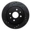 R1 01-03 Kia Spectra Front Left Drilled & Slotted Black Brake Rotor