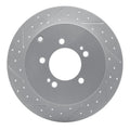R1 07-15 Mitsubishi Lancer Rear Left Drilled & Slotted Geoperformance Rotor