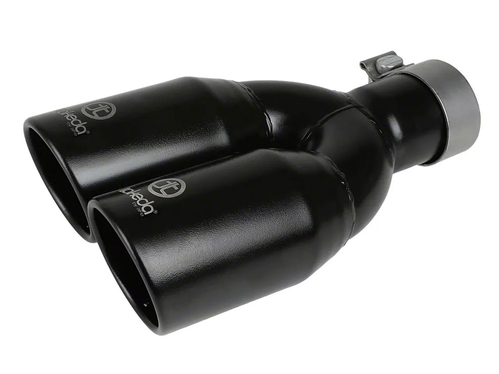 aFe Takeda 304 Stainless Steel Clamp-on Exhaust Tip Black 2-1/2ininlet x 3-1/2in Outlet X 12in L