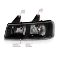 ANZO 2003-2017 Chevy Express Crystal Headlight Black