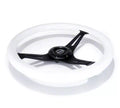 NRG Classic Wood Grain Steering Wheel (350mm) White Paint Grip w/Black 3-Spoke Center