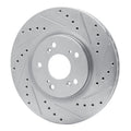 R1 Concepts Brake Rotor Drilled and Slotted Silver Fits Acura NSX