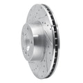 R1 11-18 BMW X3 Front Left Drilled & Slotted Silver Brake Rotor