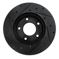 R1 92-03 Mazda 626 Front Right Drilled & Slotted Black Brake Rotor