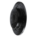 R1 97-98 Volvo V90 Rear Left Drilled & Slotted Black Brake Rotor