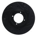 R1 84-85 Toyota Van Front Right Drilled & Slotted Black Brake Rotor