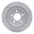 R1 94-04 Ford Mustang Rear Left Drilled & Slotted Geoperformance Rotor