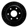 R1 99-07 Chevrolet AVALANCHE 1500 Rear Left Drilled & Slotted Black Brake Rotor