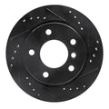 R1 96-05 BMW 320I (USA/Canada) Rear Right Drilled & Slotted Black Brake Rotor