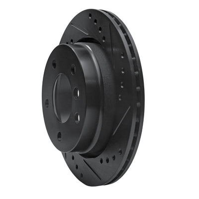 R1 96-05 BMW 320I (USA/Canada) Rear Right Drilled & Slotted Black Brake Rotor
