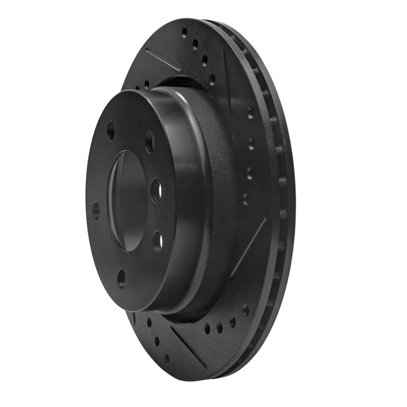 R1 96-05 BMW 320I (USA/Canada) Rear Right Drilled & Slotted Black Brake Rotor