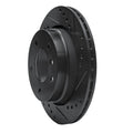 R1 96-05 BMW 320I (USA/Canada) Rear Right Drilled & Slotted Black Brake Rotor