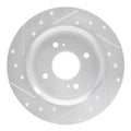 R1 79-81 Nissan 200SX Rear Right Drilled & Slotted Black Brake Rotor