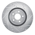 R1 14-19 Ford Focus Front Right Drilled & Slotted Silver Brake Rotor