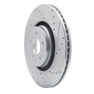 R1 14-19 Ford Focus Front Right Drilled & Slotted Silver Brake Rotor