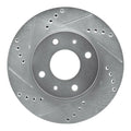 R1 Concepts Brake Rotor Drilled and Slotted Silver Fits Mitsubishi Lancer