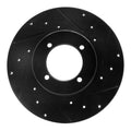 R1 74-78 Nissan 260Z Front Right Drilled & Slotted Black Brake Rotor