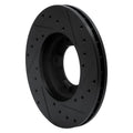R1 85-92 Toyota Pickup Front Left Drilled & Slotted Black Brake Rotor