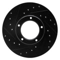 R1 85-92 Toyota Pickup Front Left Drilled & Slotted Black Brake Rotor