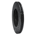 R1 13-25 Honda Civic Hatchback Front Right Drilled & Slotted Black Brake Rotor