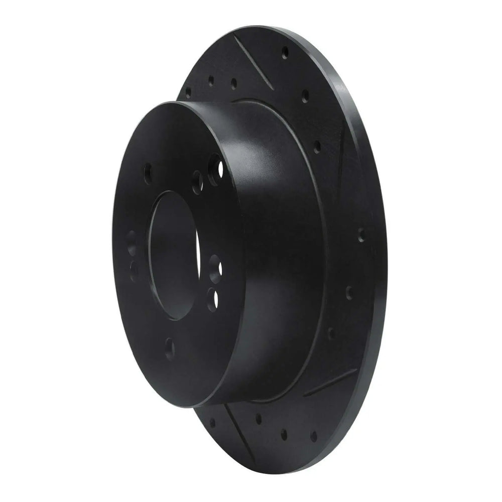 R1 07-12 Kia Rondo (Canada) Rear Right Drilled & Slotted Black Brake Rotor