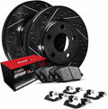 R1 11-22 Dodge Durango Rear Left Drilled & Slotted Black Brake Rotor
