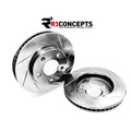 R1 11-22 Dodge Durango Rear Left Drilled & Slotted Black Brake Rotor