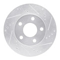 DFC 97-05 Chevrolet Malibu Front Right Drilled & Slotted Silver Brake Rotor