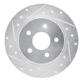 R1 18-25 Jeep Wrangler Rear Right Drilled & Slotted Silver Brake Rotor