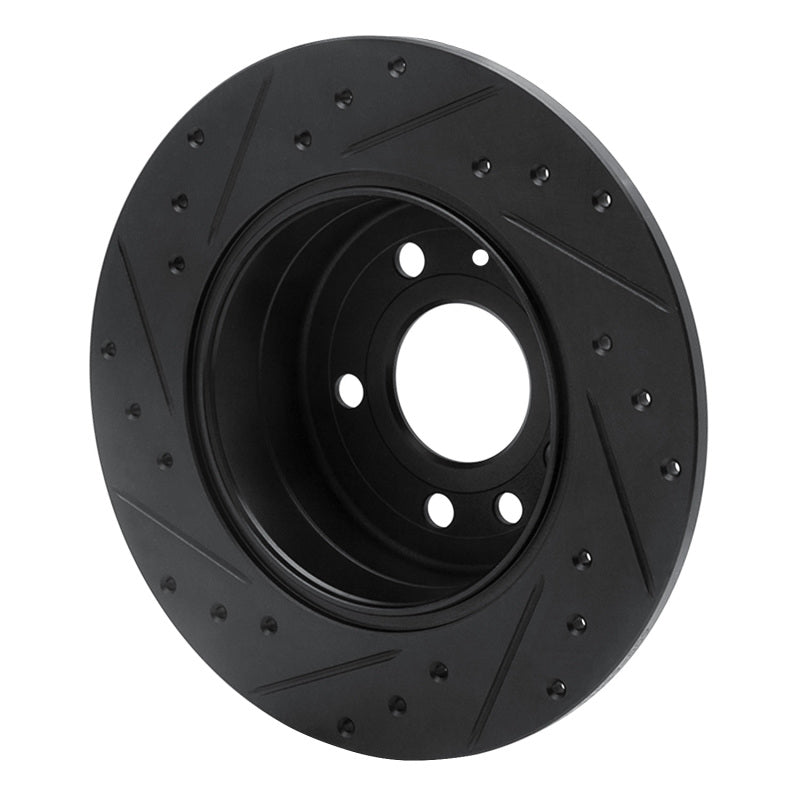 R1 97-08 Chevrolet ASTRA (Mexico) Rear Right Drilled & Slotted Black Brake Rotor