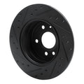 R1 97-08 Chevrolet ASTRA (Mexico) Rear Right Drilled & Slotted Black Brake Rotor