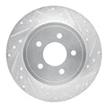 R1 Concepts Brake Rotor Drilled and Slotted Silver Fits Ford Escape