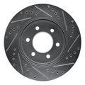 R1 Concepts Brake Rotor Drilled and Slotted Silver Fits Ford Expedition