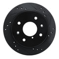 R1 84-85 Mazda RX-7 Rear Right Drilled & Slotted Black Brake Rotor