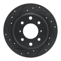 R1 64-94 Alfa Romeo Giulia Rear Left Drilled & Slotted Black Brake Rotor